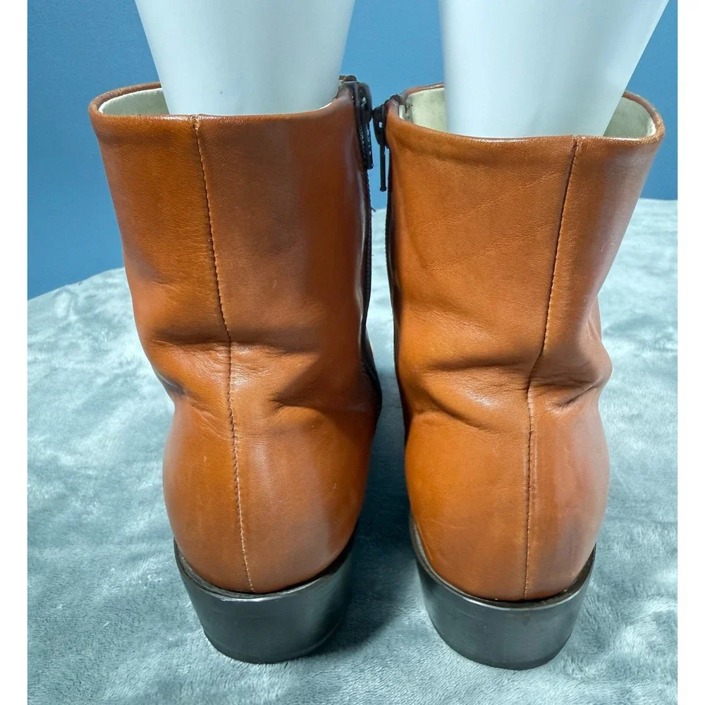 Durango Boots Womens 8.5 Brown Ostrich Print Leather Western Ankle